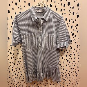 NWT Zara blue and white pinstriped dress